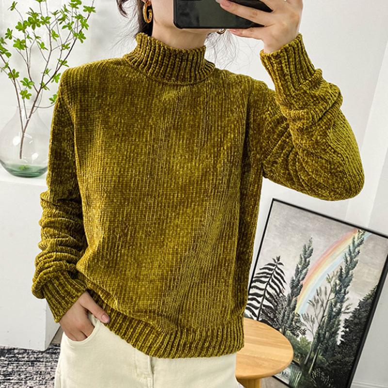 Turtleneck women sweater long sleeve casual solid wild lady knit sweater pullover tops autumn winter new, As pic
Turtleneck women sweater long sleeve casual solid wild lady knit sweater pullover tops autumn winter new, As pic