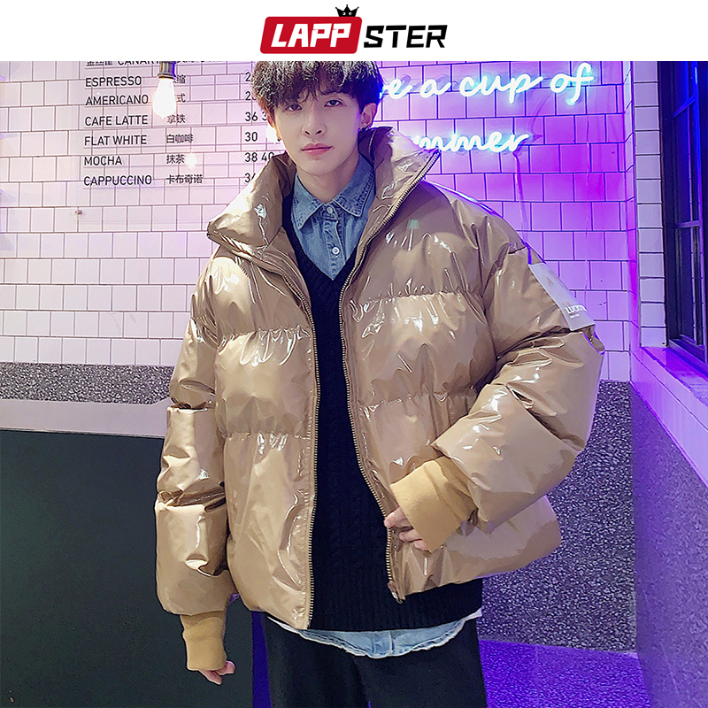 LAPPSTER Men Streetwear Hip Hop Blue Winter Bubble Jackets Coat Mens Harajuku Warm Parka Male Korean Fashions Puffer Jacket 201027