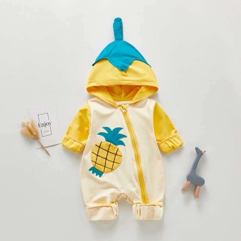 Newborn Hoodie Baby Clothes Infant Suits New Spring Autumn Outerwear Toddler Rompers 3m-18m Boy Girls Jumpsuit Y1221