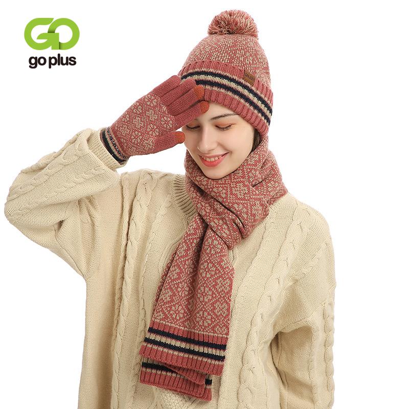 GOPLUS Black Winter Knitted Hats for Women Set Cap Scarf Gloves Womans 3 Pieces Set Czapka Zimowa Damska Echarpe
GOPLUS Black Winter Knitted Hats for Women Set Cap Scarf Gloves Womans 3 Pieces Set Czapka Zimowa Damska Echarpe