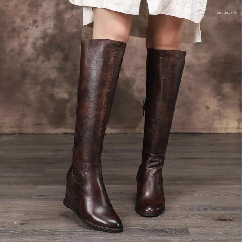 2020 New Retro Women Spring Autumn Winter Wedges Long Boots Lady Genuine Leather Plush Shoes Leather Knee-High Boots 1910191, Brown
2020 New Retro Women Spring Autumn Winter Wedges Long Boots Lady Genuine Leather Plush Shoes Leather Knee-High Boots 1910191, Brown