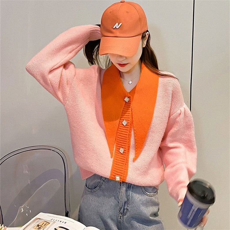 2021 New Korean style female design jacket Autumn winter blend lapel colors knitted versatile temperament cardigan fashion 262B, Green
2021 New Korean style female design jacket Autumn winter blend lapel colors knitted versatile temperament cardigan fashion 262B, Green