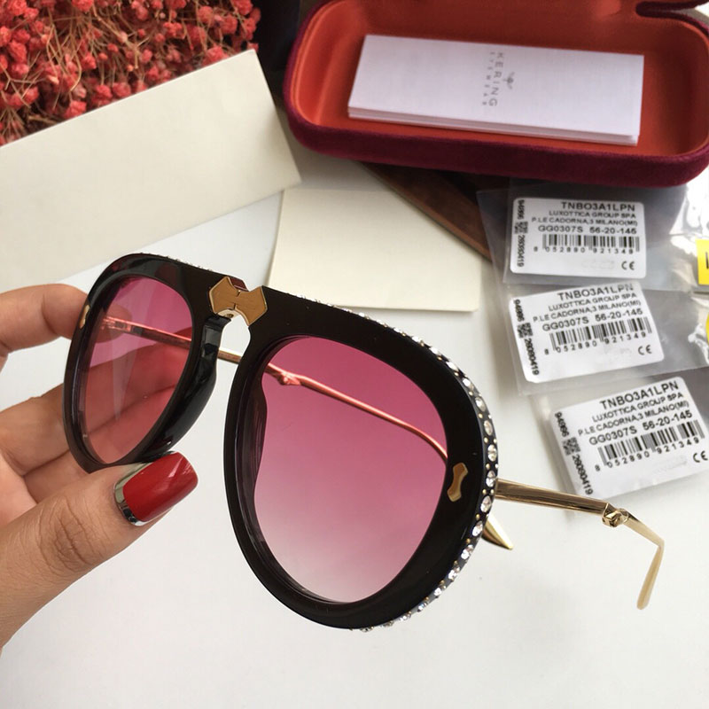 Sunglasses Men Women foldable round 0307 designer fashion Brand glasses UV400 Frame edge dia decoration Explosive sunglasses Original Box