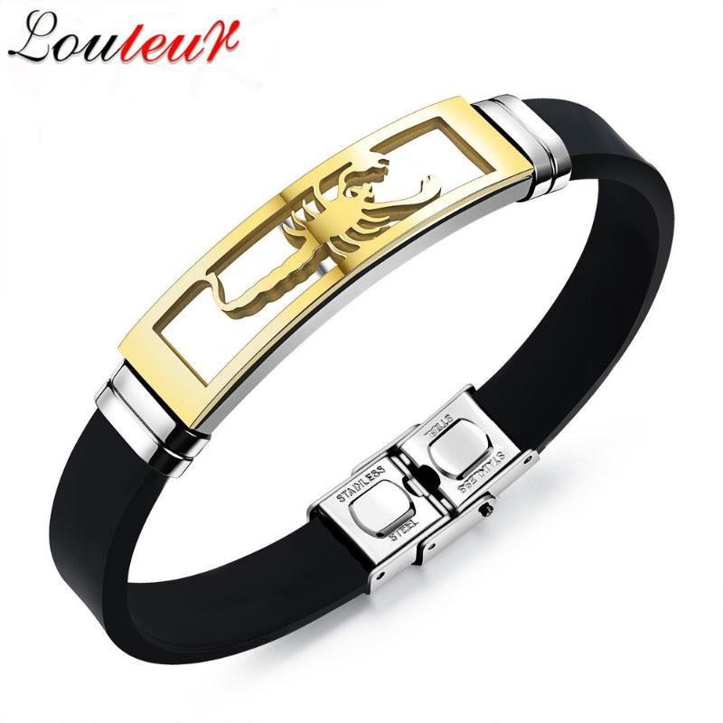 Louleur Stainless Steel Scorpion Zodiac Bracelet Men Adjustable Silicone Rubber Wristband Bracelets Men Jewelry Pulseras
Louleur Stainless Steel Scorpion Zodiac Bracelet Men Adjustable Silicone Rubber Wristband Bracelets Men Jewelry Pulseras