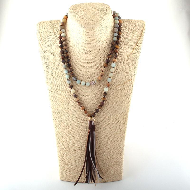 Fashion Bohemian Tribal Jewelry 108pc Stone Beads Knotted Multi Gray Color Tassel Necklace Women Ethnic Necklace1 
Fashion Bohemian Tribal Jewelry 108pc Stone Beads Knotted Multi Gray Color Tassel Necklace Women Ethnic Necklace1