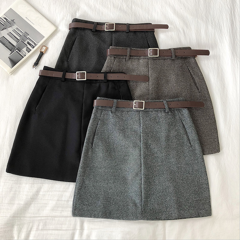 Women Sashes Chic Skirt Autumn Winter Harajuku Solid High Waist Casual A-line Skirt Females Fashion Pocket Belt Mini Skirts Y200326, Dark grey
Women Sashes Chic Skirt Autumn Winter Harajuku Solid High Waist Casual A-line Skirt Females Fashion Pocket Belt Mini Skirts Y200326, Dark grey