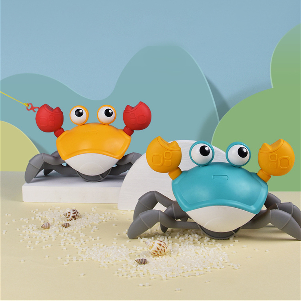 Cartoon Baby Bath Toys Cute Swim Big Crab Cable Learning To Walk Bathtub Clockwork Toys Infant Water Classic Toy for Children LJ201019