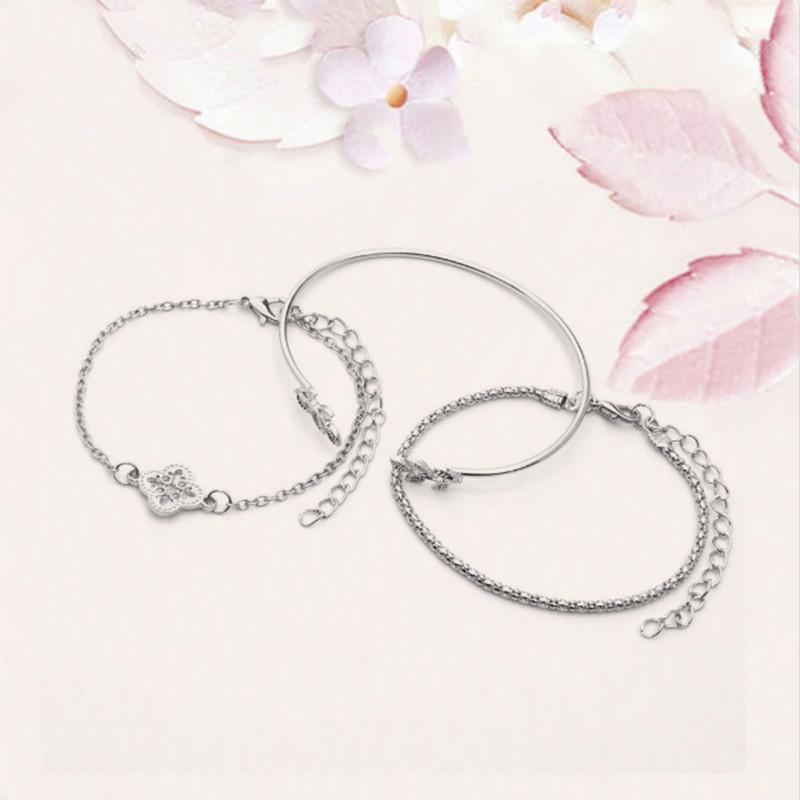 New style bracelet fashion simple leaf flower combination three piece suit Bracelet