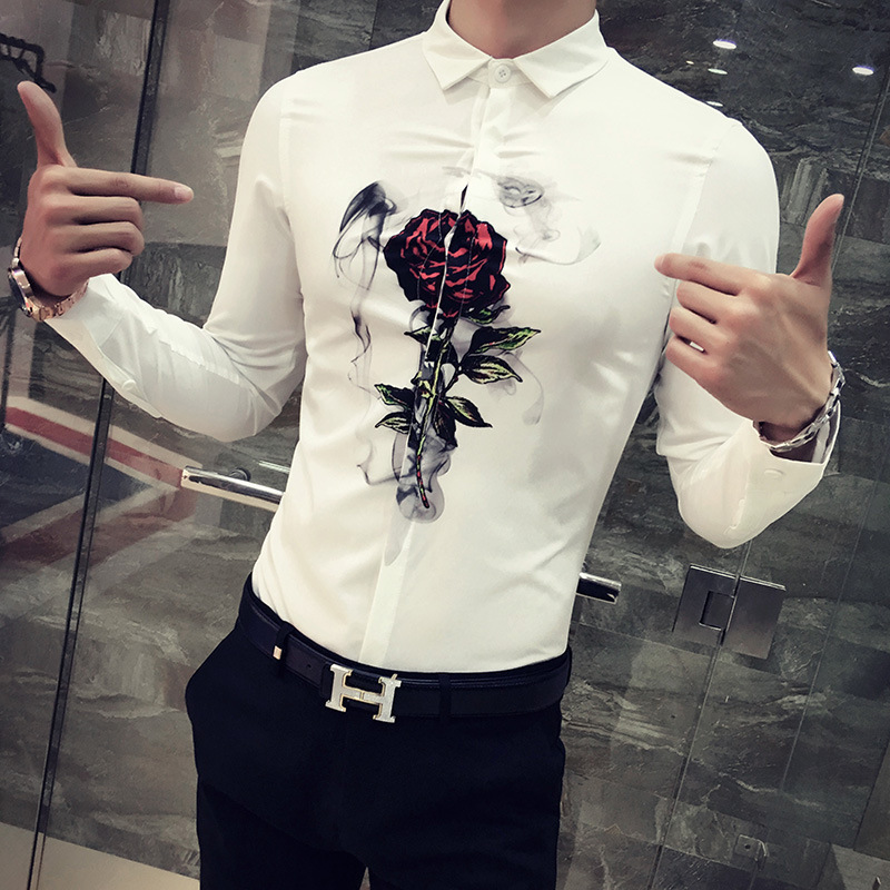 Men Shirt Korean Slim Fit New Digital Print Casual Men's Social Shirts Long Sleeve Night Club Party Shirt Camisa Masculina LJ200925, White;black
Men Shirt Korean Slim Fit New Digital Print Casual Men's Social Shirts Long Sleeve Night Club Party Shirt Camisa Masculina LJ200925, White;black