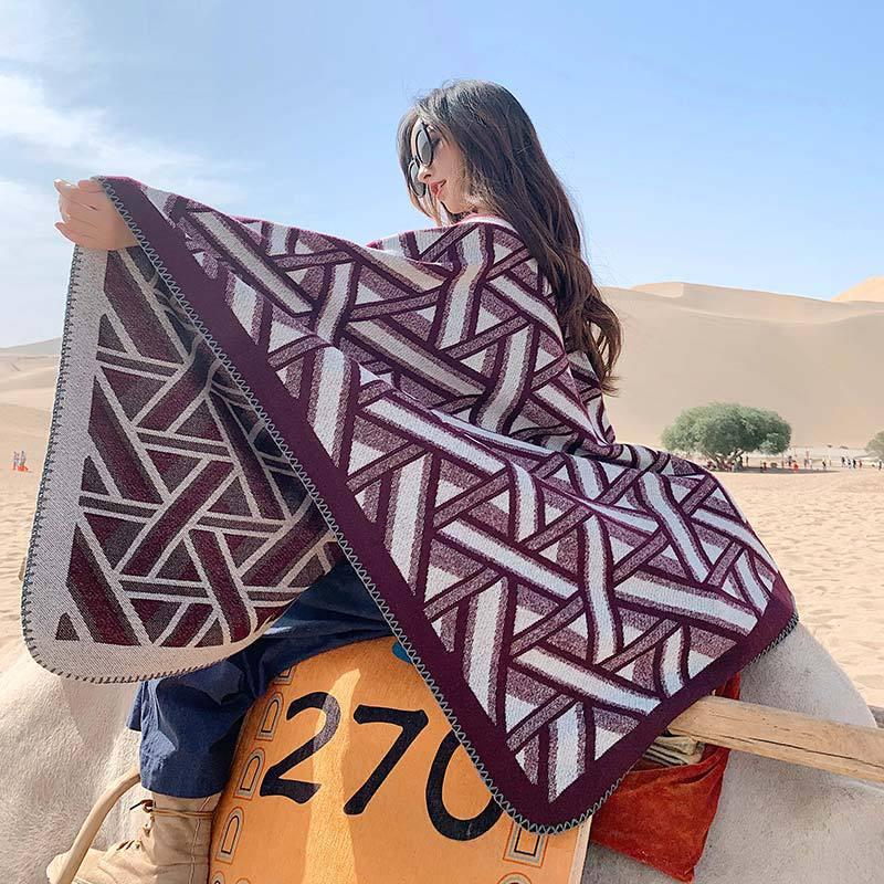 Autumn Winter Wrap Versatile Scarves Reversible Shawl Women Reversible Warm mantilla Thickened Imitation Cashmere Echarpes
Autumn Winter Wrap Versatile Scarves Reversible Shawl Women Reversible Warm mantilla Thickened Imitation Cashmere Echarpes