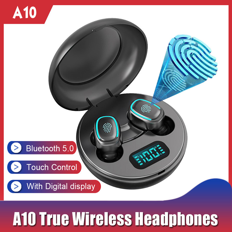 Wireless Earphones A10 TWS Bluetooth 5.0 Wireless HiFi In-Ear Earphones with Round Digital Charging Box Sports Headphones Earbuds, Mixed color
Wireless Earphones A10 TWS Bluetooth 5.0 Wireless HiFi In-Ear Earphones with Round Digital Charging Box Sports Headphones Earbuds, Mixed color