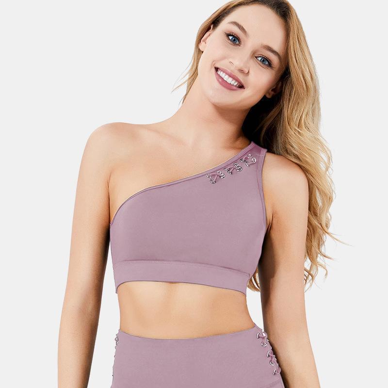 Women Workout Yoga Top Single Shoulder Back Hollow Out Sports Bra Push up Shoulder Laces Design Anti-friction Gym Fitness Bra1, Black
Women Workout Yoga Top Single Shoulder Back Hollow Out Sports Bra Push up Shoulder Laces Design Anti-friction Gym Fitness Bra1, Black