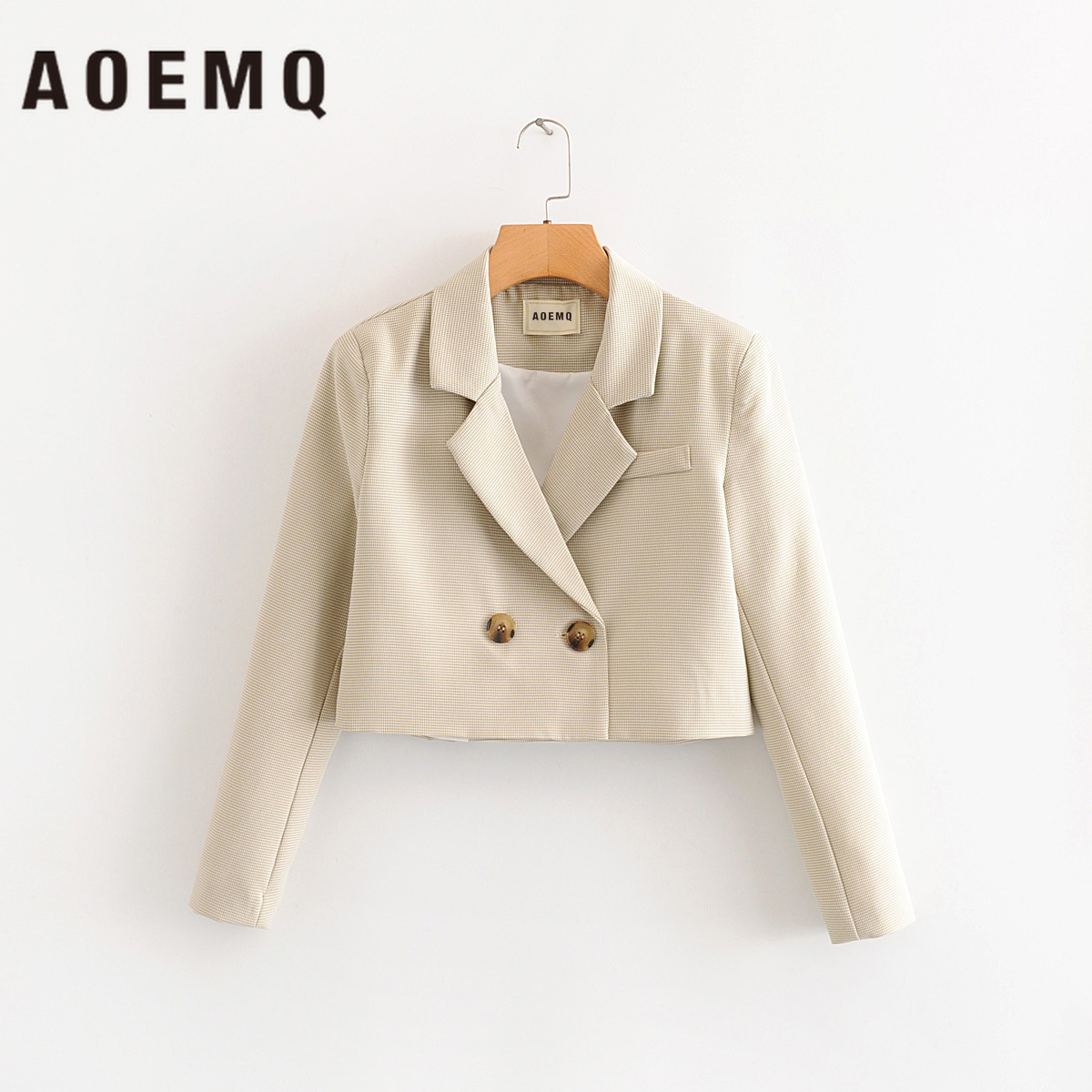 AOEMQ Office Lady Coats Company Meeting Room Short Jackets/Coats Business Suit for Business Trip Outwear Coats Women Clothing 201106