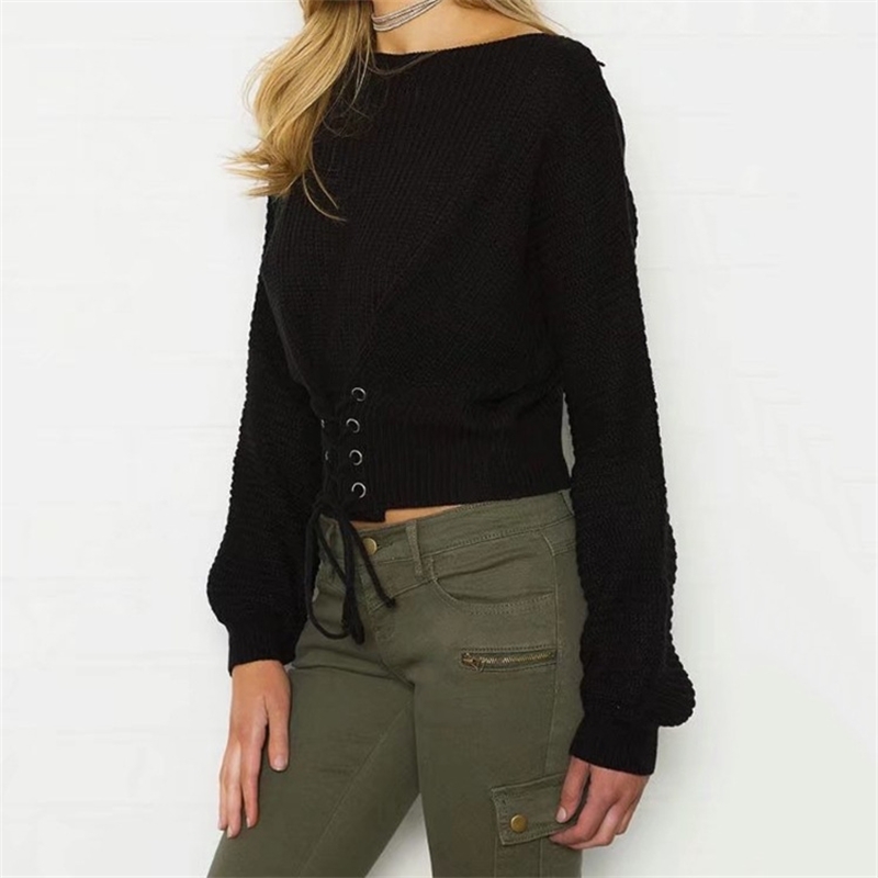 Women Sweaters Pullovers Autumn Winter Long Sleeve Pull Femme Solid Pullover Female Red 201031