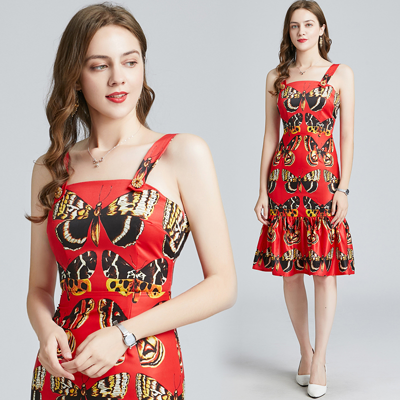 New Merchall Designer Runway Spaghetti Strap 2021 Summer Women's Sleeveless Butterfly Print Ruffles Bodycon Mermaid Sshb, Red
New Merchall Designer Runway Spaghetti Strap 2021 Summer Women's Sleeveless Butterfly Print Ruffles Bodycon Mermaid Sshb, Red