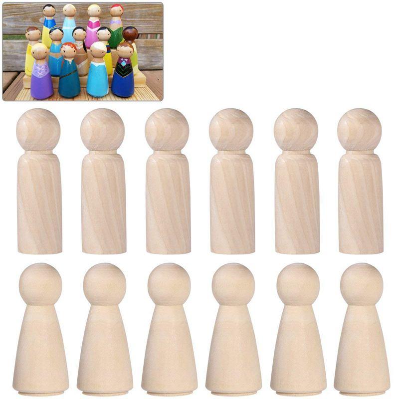 

Wooden Peg Doll Unfinished Wooden People Plain Blank Bodies Angel Dolls For DIY Craft Pack of 20
