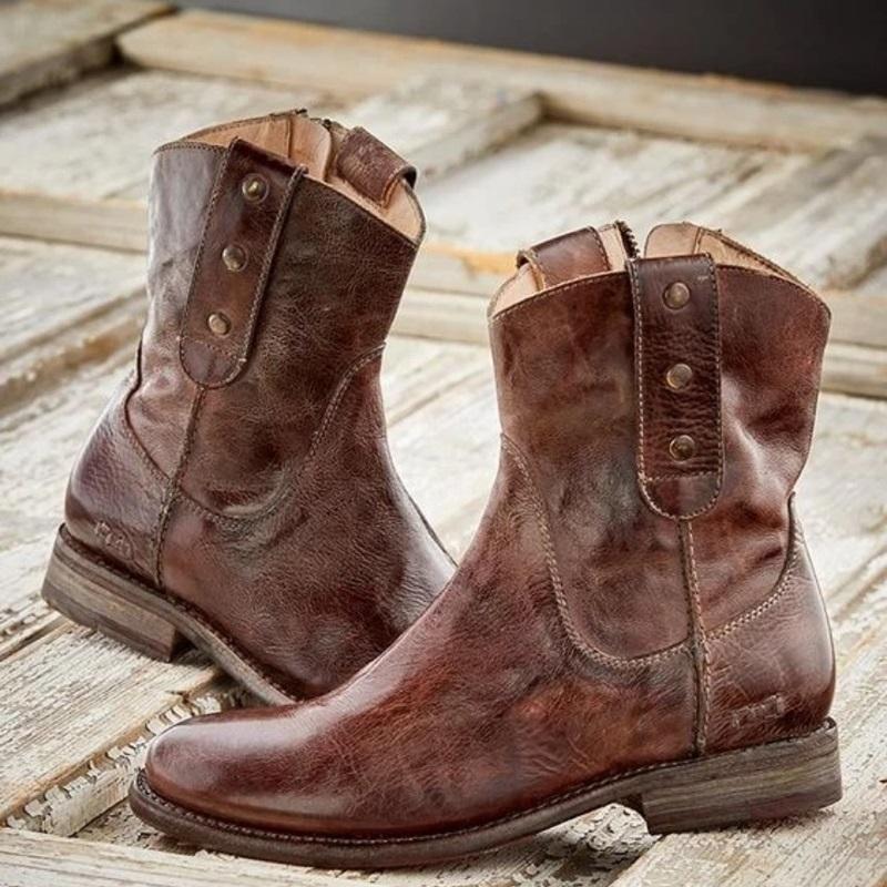 PU leather women ankle boots low heels vintage western boots autumn winter platform casual ladies booties zapatos mujer, As pic
PU leather women ankle boots low heels vintage western boots autumn winter platform casual ladies booties zapatos mujer, As pic