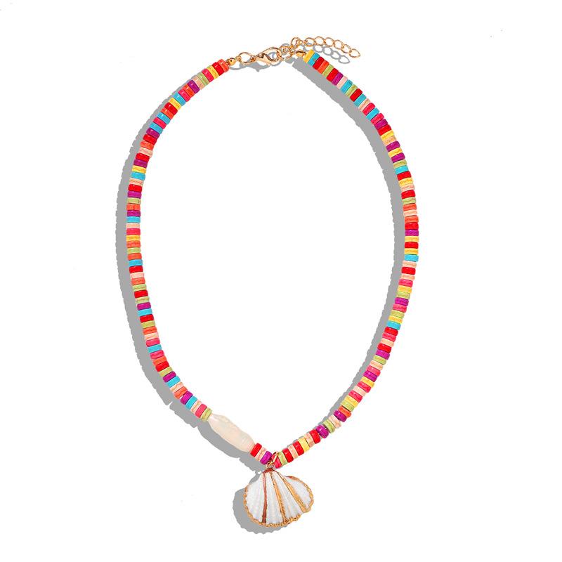 Simple Bohemian New Round Colorful Bead Necklace Beach Holiday Sea Shell Pendant Clavicle Chain Necklace
Simple Bohemian New Round Colorful Bead Necklace Beach Holiday Sea Shell Pendant Clavicle Chain Necklace