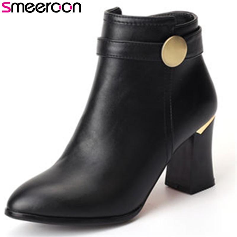 Smeeroon fashion ankle boots for women high heels women boots autumn winter round toe prom shoes zip big size 33-43, Black
Smeeroon fashion ankle boots for women high heels women boots autumn winter round toe prom shoes zip big size 33-43, Black
