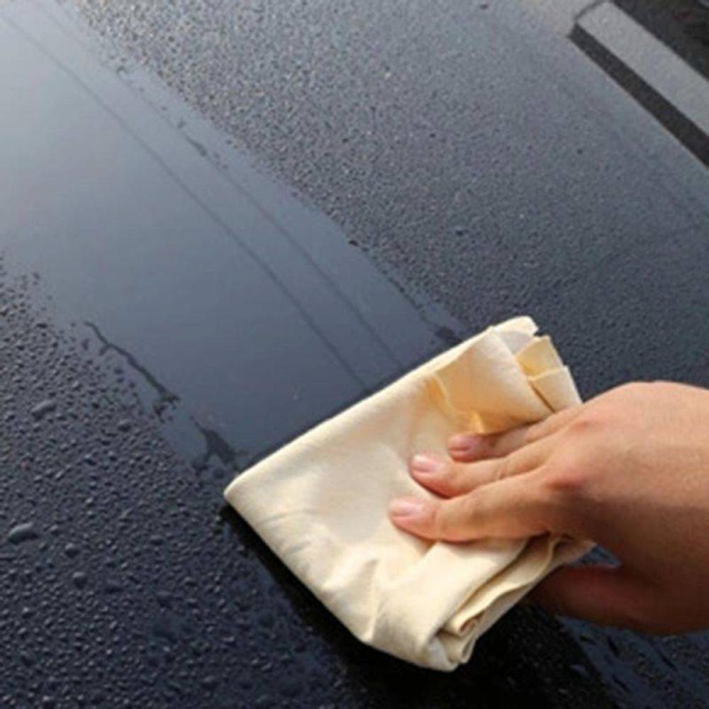 Auto Care Natural Chamois Car Cleaning Cloth Genuine Leather Wash Suede Absorbent Quick Dry Towel Streak Lint Free