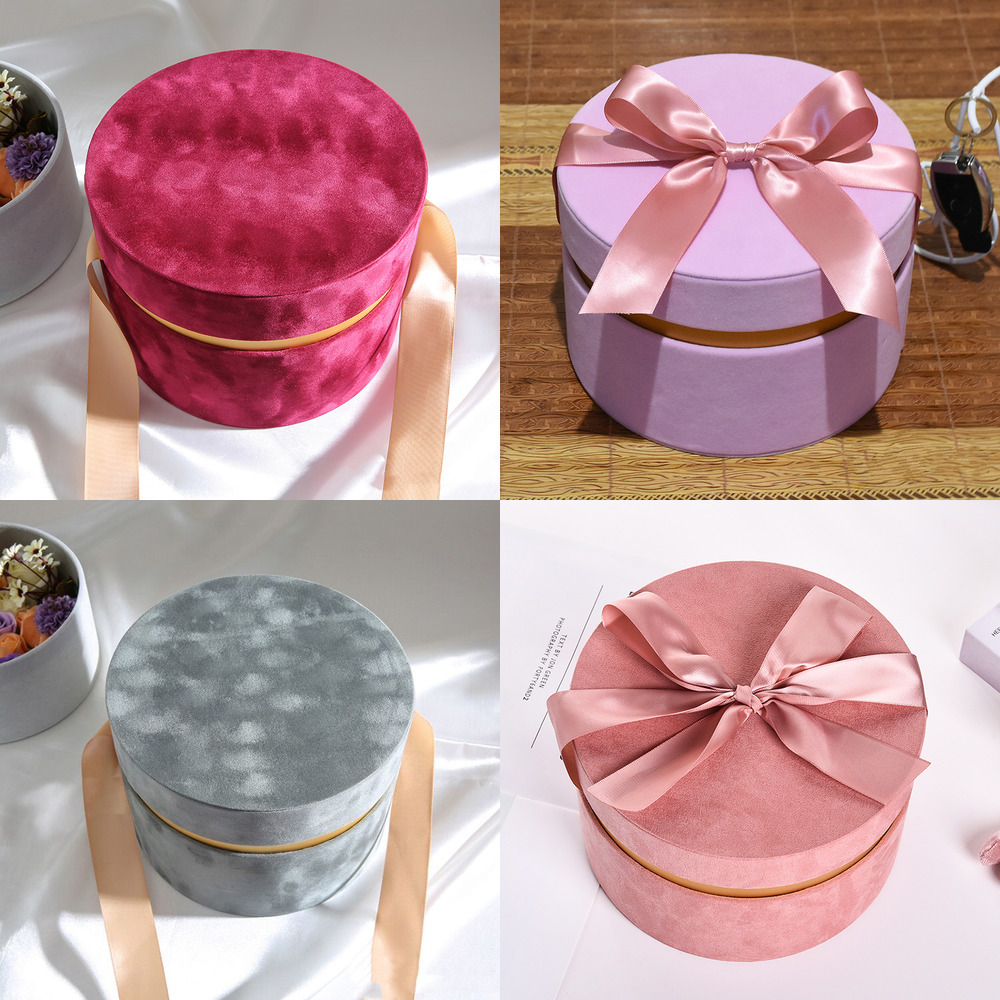Round Velvet Flower Hat Box with Bowknot and Lid Luxury Gift Boxes Rose Bouquet Arrangement Gift Surprise Box Floristry DIY Y1202
Round Velvet Flower Hat Box with Bowknot and Lid Luxury Gift Boxes Rose Bouquet Arrangement Gift Surprise Box Floristry DIY Y1202
