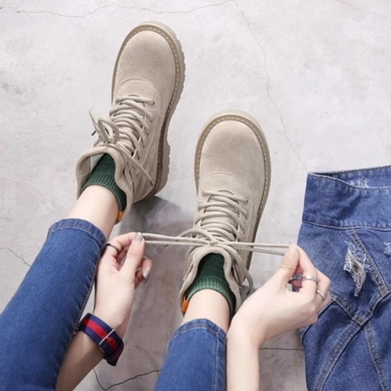 19 autumn and winter new boots female students British wind low to help round head plus velvet tie flat matte suede boots, Beige
19 autumn and winter new boots female students British wind low to help round head plus velvet tie flat matte suede boots, Beige
