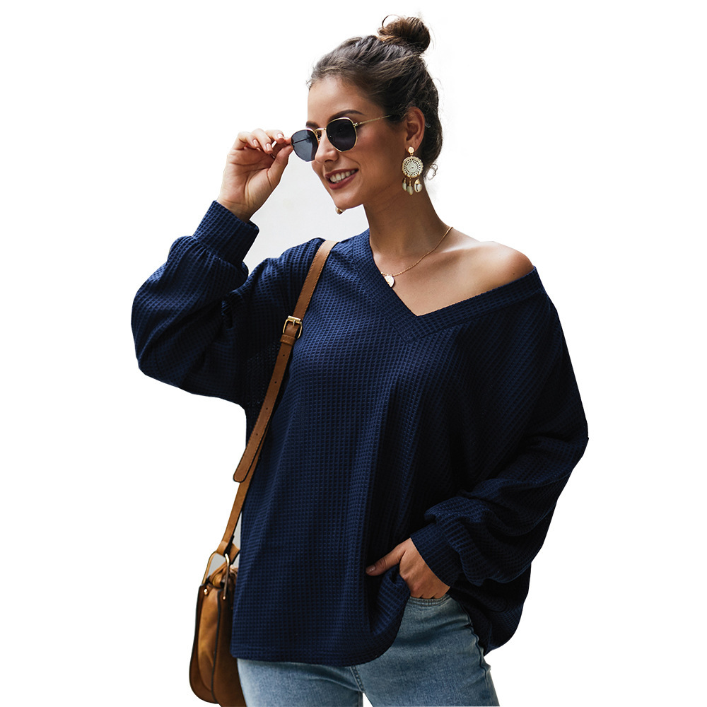 Woman jumper oversized sweater Long-Sleeve white Knitwear Winter and autum V-neck Sexy Top Comfortable Loose Clothes 201223