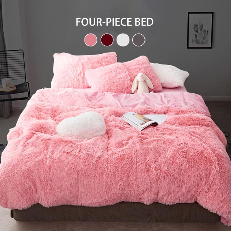 Luxury Bedding Set 4pcs Flat Bed Sheet Brief Duvet Cover Sets King Comfortable Quilt Covers Soft Queen Size Bedclothes Set, Pink
Luxury Bedding Set 4pcs Flat Bed Sheet Brief Duvet Cover Sets King Comfortable Quilt Covers Soft Queen Size Bedclothes Set, Pink