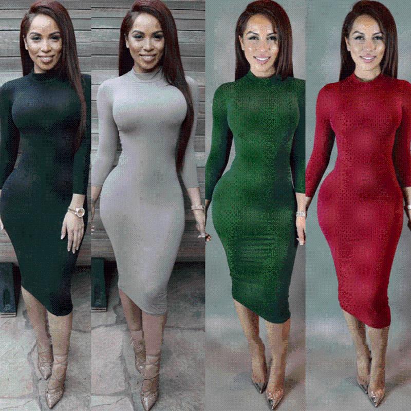 Women Turtleneck Sexy Dress Autumn Long Sleeve Slim Bandage Skinny Dress 2020 Winter Fashion Bodycon Party Maxi Dresses, Gray
Women Turtleneck Sexy Dress Autumn Long Sleeve Slim Bandage Skinny Dress 2020 Winter Fashion Bodycon Party Maxi Dresses, Gray