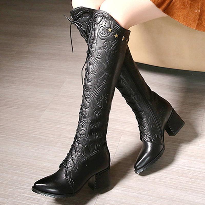 Brand New high-quality Genuine Leather Chunky Heels Shoelaces Walking Chic Women Shoes Knee High Riding Boots1, Black
Brand New high-quality Genuine Leather Chunky Heels Shoelaces Walking Chic Women Shoes Knee High Riding Boots1, Black