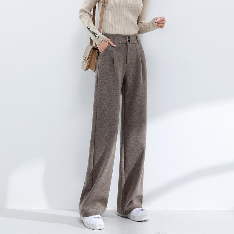 High Waist Drape 2021 New Casual Thick Loose Ground Straight Trousers Woolen Wide-leg Pants Women' Autumn and Winter, Black
High Waist Drape 2021 New Casual Thick Loose Ground Straight Trousers Woolen Wide-leg Pants Women' Autumn and Winter, Black