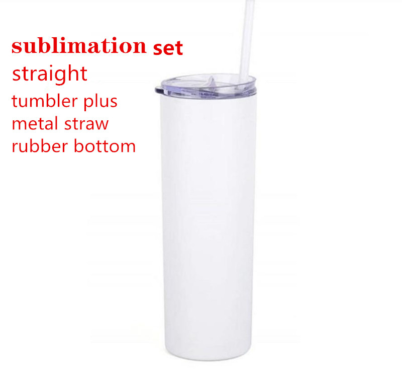 DIY sublimation straight tumbler set(tumbler plus metal straw rubber bottom) 20oz stainless steel slim tumbler skinny tumblers mug, White
DIY sublimation straight tumbler set(tumbler plus metal straw rubber bottom) 20oz stainless steel slim tumbler skinny tumblers mug, White