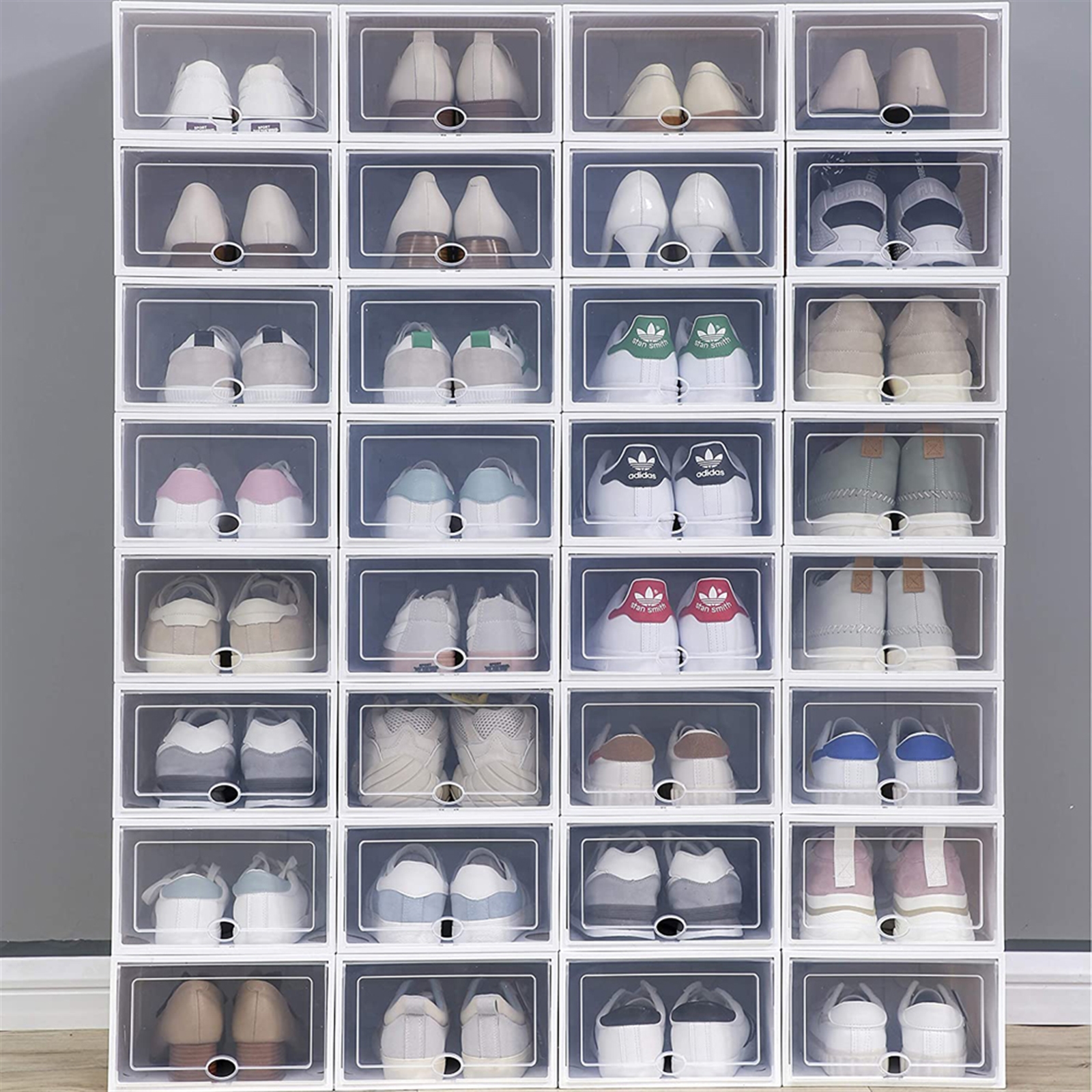 Shoe storage box white transparent display for living room, bedroom, rental apartment, 24 pieces/set, foldable, low-top shoes, daily commuting
Shoe storage box white transparent display for living room, bedroom, rental apartment, 24 pieces/set, foldable, low-top shoes, daily commuting