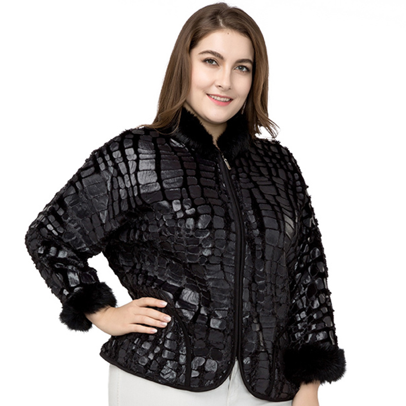 fall ladies Plus Size coats and jacket Fashion laege size Vintage black cropped streetwear bomber 201017