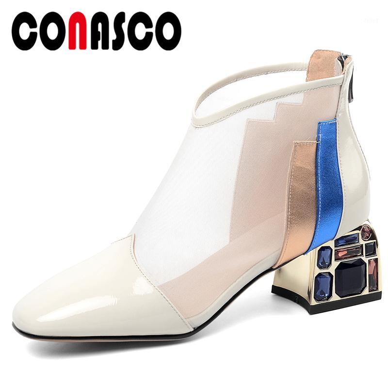 CONASCO New Concise Euro Style Women Cow Patent Leather Summer Ankle Boots Mesh Crystal Thick High Heels Back Zipper Boots Woman1, Black
CONASCO New Concise Euro Style Women Cow Patent Leather Summer Ankle Boots Mesh Crystal Thick High Heels Back Zipper Boots Woman1, Black