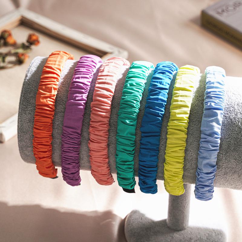 New Korean Style Pleated Candy-Colored Headband Female Cute Makeup Hair Fixer Headband Non-Slip Headdress
New Korean Style Pleated Candy-Colored Headband Female Cute Makeup Hair Fixer Headband Non-Slip Headdress