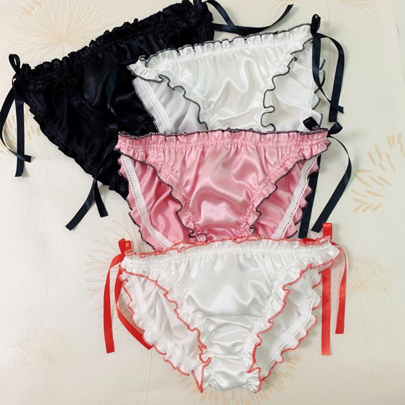 Luxury Silk Women Underwear Sexy Low Rise Ruffles Lace-up Ladies Panties Underpants Briefs Female Lingerie, Black
Luxury Silk Women Underwear Sexy Low Rise Ruffles Lace-up Ladies Panties Underpants Briefs Female Lingerie, Black