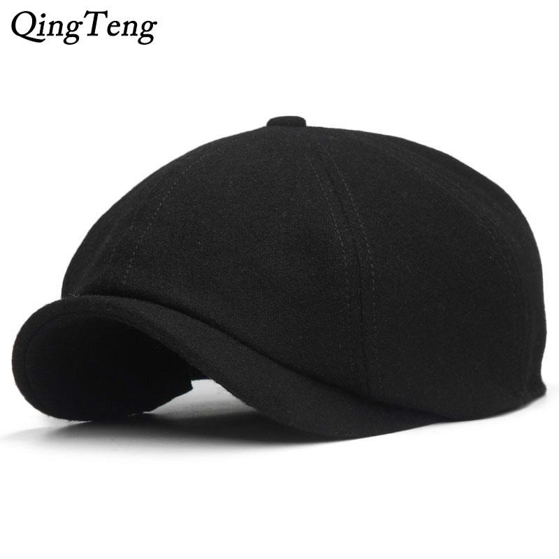Solid Black Vintage Men Berets Caps Wool Beret Hat French Peaked Caps Female Casual Newsboy Cap Wool Ivy Boinas Pumpkin Hats, Brown plaid
Solid Black Vintage Men Berets Caps Wool Beret Hat French Peaked Caps Female Casual Newsboy Cap Wool Ivy Boinas Pumpkin Hats, Brown plaid