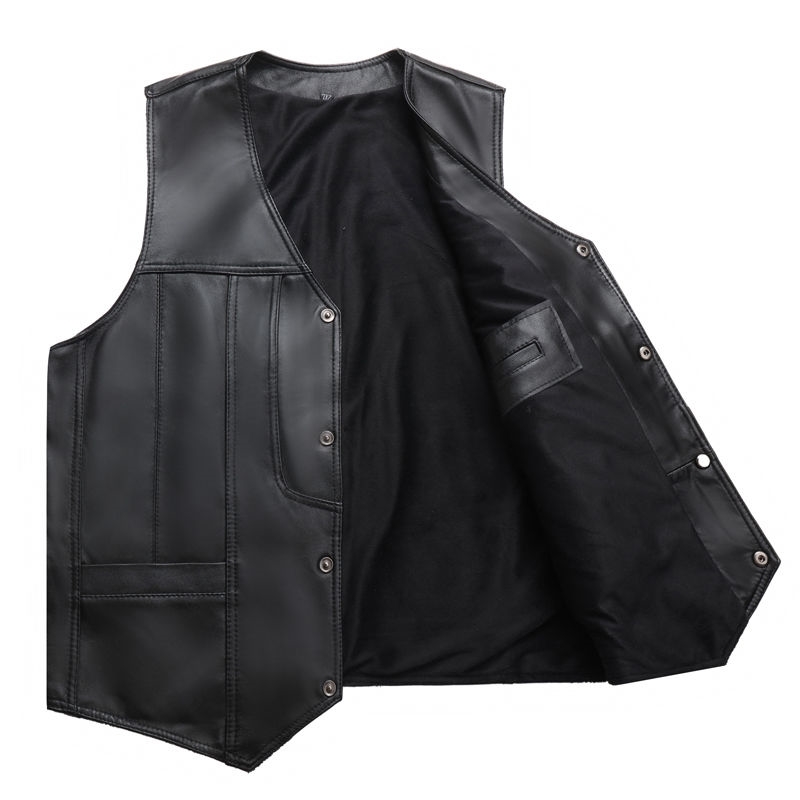 Winter jacket Men genuine sheepskin leather vest spring and summer vest fur male genuine leather plus size 5XL inter men coat 201216