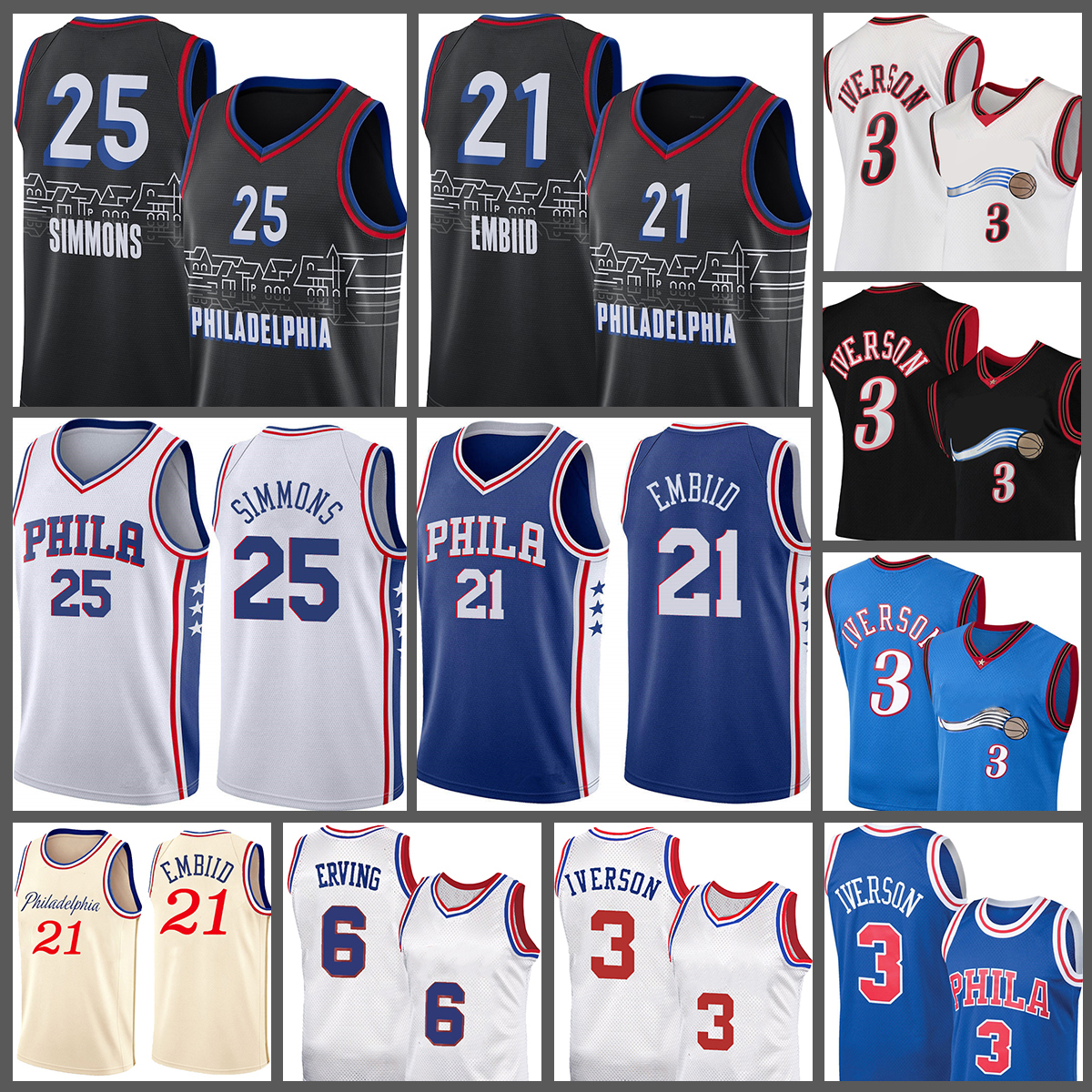 2021 new Allen 3 Iverson NCAA Joel 21 Embiid Ben 25 Simmons Basketball Jersey Julius 6 Erving jerseys Men's, 2021 jersey
2021 new Allen 3 Iverson NCAA Joel 21 Embiid Ben 25 Simmons Basketball Jersey Julius 6 Erving jerseys Men's, 2021 jersey