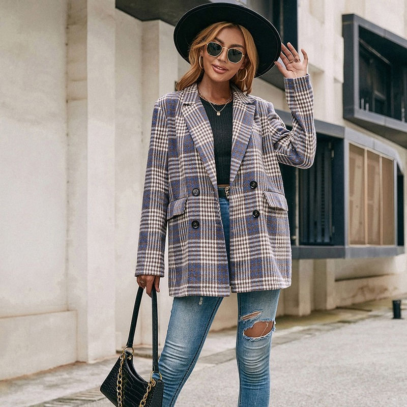 Women's Blazer Fashion Plaid Casual Jacket Loose Plaid Windbreaker Top Mujer Professional Suit Blazer Outfit Outerwear Blouse, White;black
Women's Blazer Fashion Plaid Casual Jacket Loose Plaid Windbreaker Top Mujer Professional Suit Blazer Outfit Outerwear Blouse, White;black