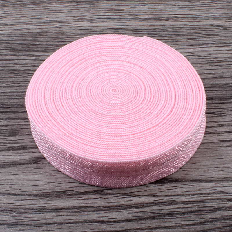 50yards/lot 5/8" (15mm) 20colors Shiny Solid Fold Over Elastic Ribbon FOE for Kids Girls Elastic Headbands Hair Ties Hairbow LJ201226