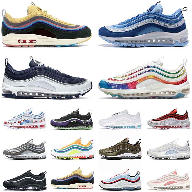 2021 Mens Womens Cushions 97s Running Shoes Sean Wotherspoon MSCHF x INRI Have a day Grey Jesus Indigo Storm Sports Trainers Sneakers
2021 Mens Womens Cushions 97s Running Shoes Sean Wotherspoon MSCHF x INRI Have a day Grey Jesus Indigo Storm Sports Trainers Sneakers