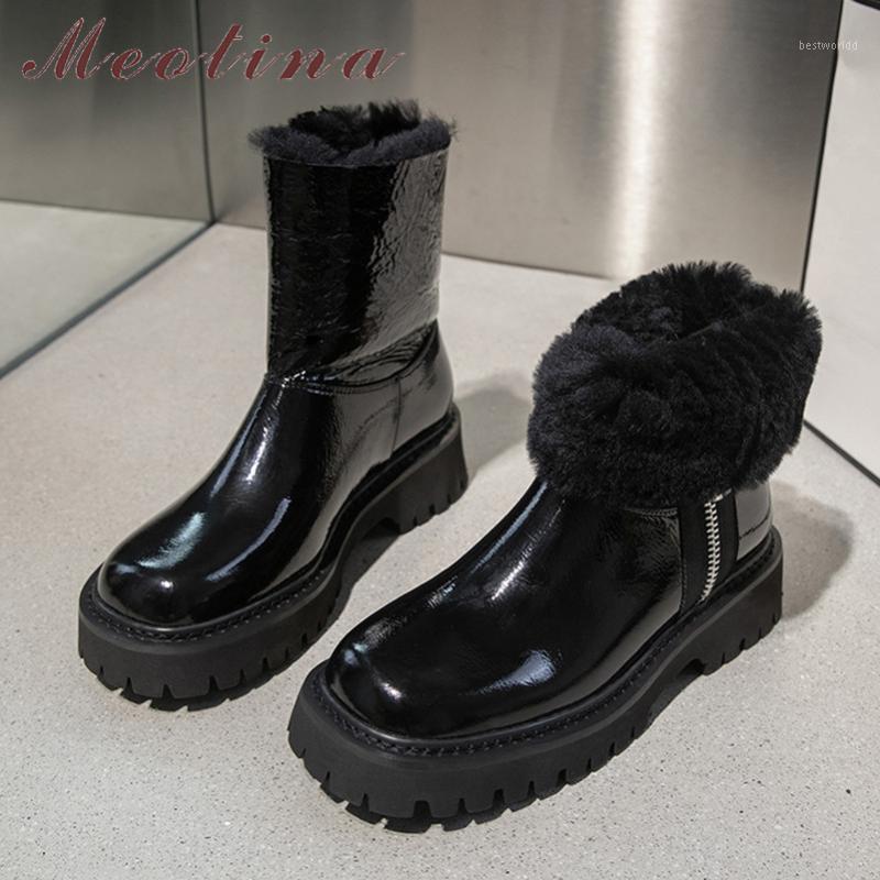 Meotina Platform Med Heel Snow Boots Woman Genuine Leather Ankle Boots Thick Heel Short Zip Female Shoes Winter Warm Black1, Black
Meotina Platform Med Heel Snow Boots Woman Genuine Leather Ankle Boots Thick Heel Short Zip Female Shoes Winter Warm Black1, Black