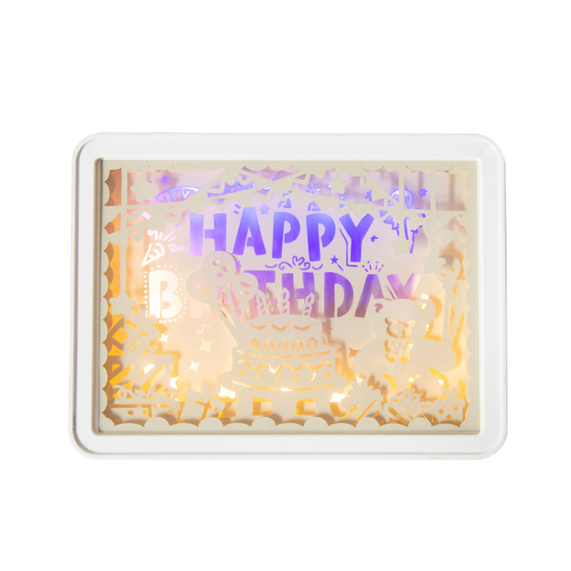 Night Lights 3D three-dimensional paper carving lamp DIY small night boyfriend and girlfriend new year Christmas gift birthday creative Remote control