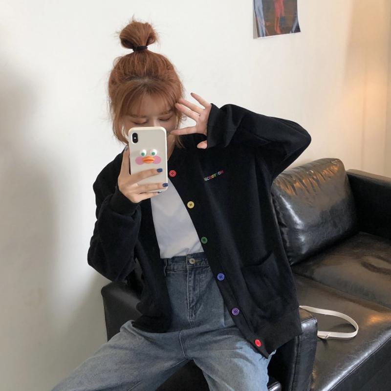 full single breasted Spring and autumn Harajuku style black tops Women's Clothing o-neck casual pockets Jackets cardigans hot
full single breasted Spring and autumn Harajuku style black tops Women's Clothing o-neck casual pockets Jackets cardigans hot