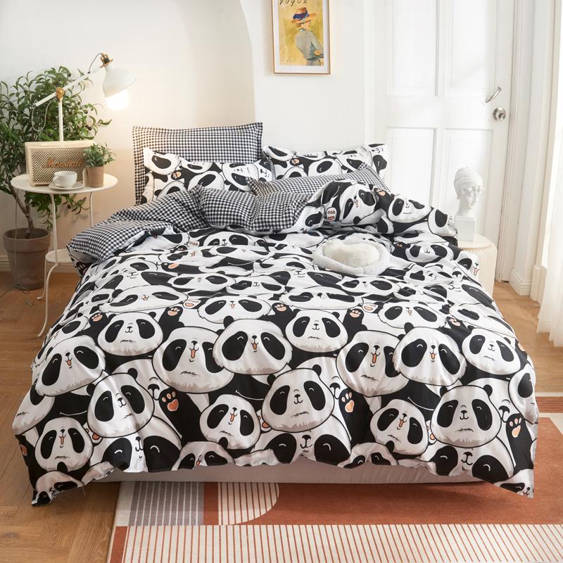 Cartoon panda Bedding Sets plaid Duvet Cover sets Pillowcases 3/4pcs quilt cover Full single King Size Bedclothes, Style 5
Cartoon panda Bedding Sets plaid Duvet Cover sets Pillowcases 3/4pcs quilt cover Full single King Size Bedclothes, Style 5
