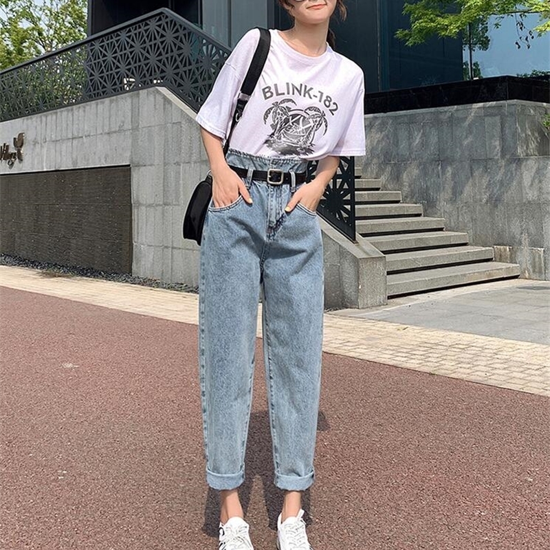 Summer high waist wide leg fashion casual style jeans women Pants 201106