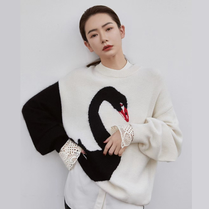 New High Street Female Lets Loose Chic Retro Pretty Swan Long Lantern Sleeves Elegant Ladies'sweater Casual Party Tops Bu1q, White
New High Street Female Lets Loose Chic Retro Pretty Swan Long Lantern Sleeves Elegant Ladies'sweater Casual Party Tops Bu1q, White