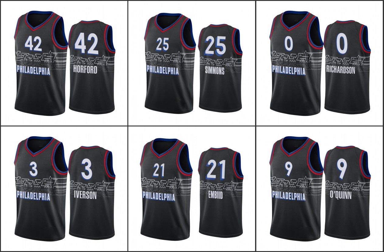 Philadelphia 76ers Men Kyle O'Quinn Joel Embiid Ben Simmons Allen Iverson City Edition Boathouse Row 2020-21 Jersey, Black
Philadelphia 76ers Men Kyle O'Quinn Joel Embiid Ben Simmons Allen Iverson City Edition Boathouse Row 2020-21 Jersey, Black
